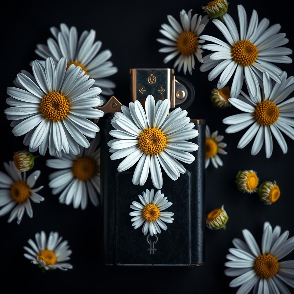 An evocative book cover featuring a dark, intricately detailed lighter at its center