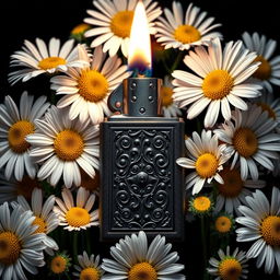 An evocative book cover depicting a dark, intricately detailed lighter at the center