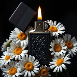 An evocative book cover showcasing a dark, intricately detailed lighter at the center