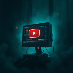 A mysterious and captivating illustration depicting a secret video game hidden within YouTube