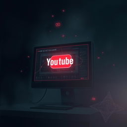 A mysterious and captivating illustration depicting a secret video game hidden within YouTube