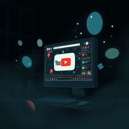 An enigmatic and atmospheric illustration of a secret Easter egg video game within YouTube