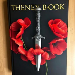 A striking book cover showcasing a finely crafted dagger encircled by elegantly blooming poppy flowers