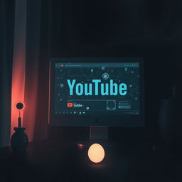 An enigmatic and atmospheric illustration of a secret Easter egg video game within YouTube