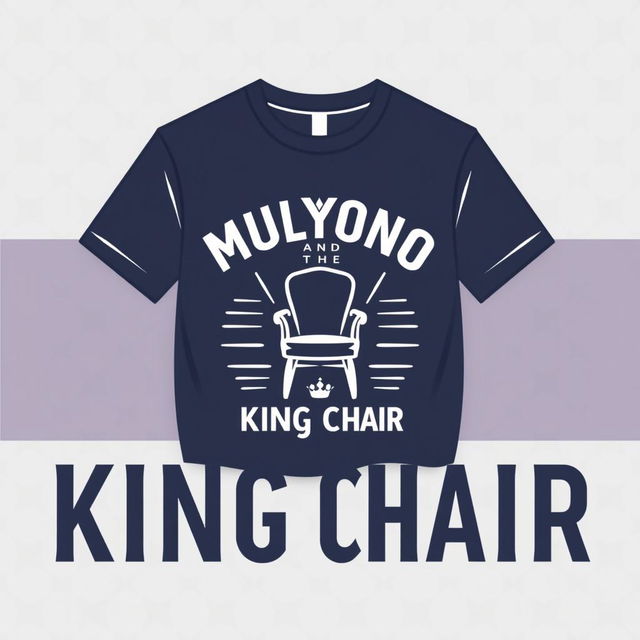 A unique t-shirt design displaying the text 'Mulyono & The Gank' and 'King Chair'