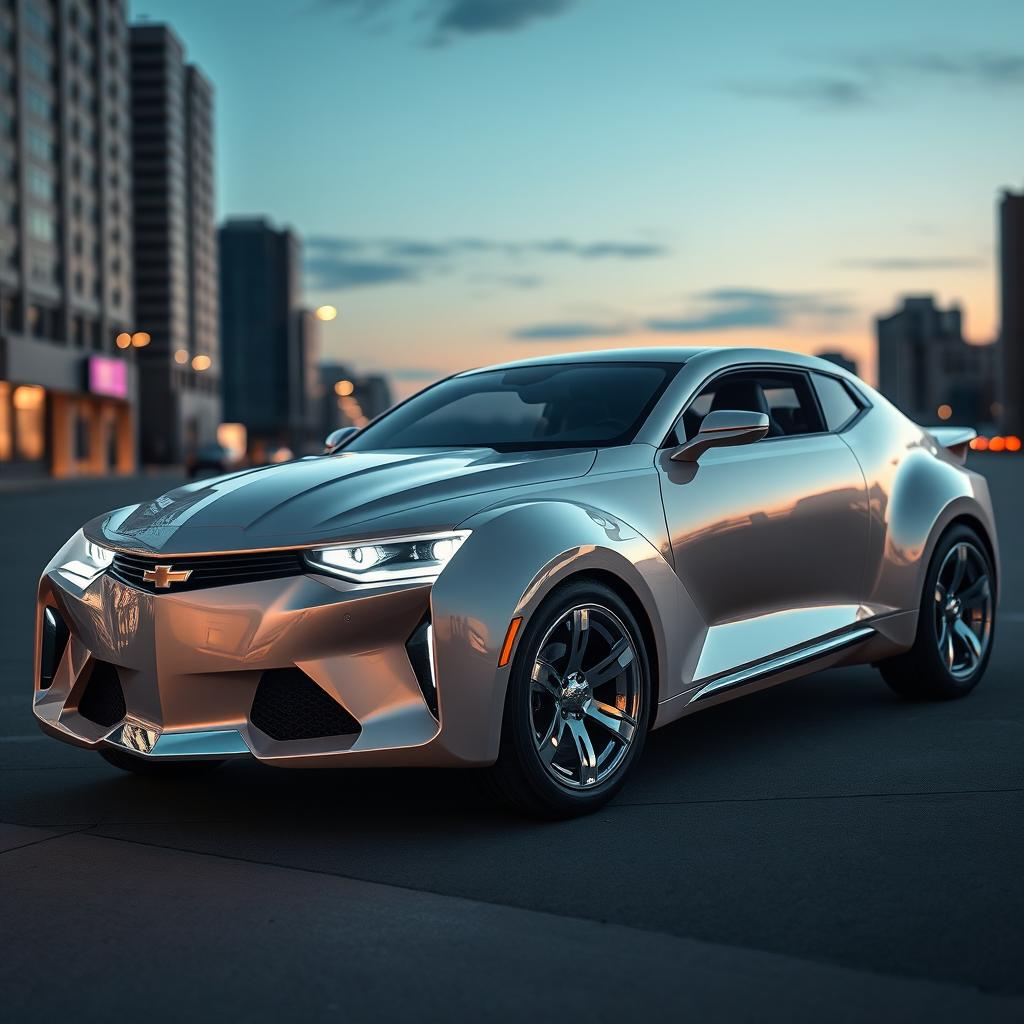 Fusion of a futuristic 2025 Chevrolet Camaro and a classic 1939 Chevrolet Coupe