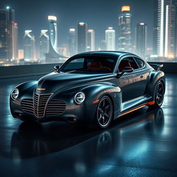Supercar fusion of a 1939 Chevrolet Coupe and a 2024 Camaro, combining timeless elegance with modern performance