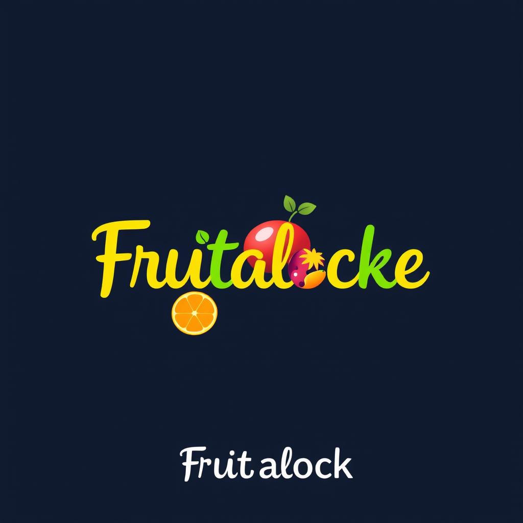 A vibrant and modern logo for 'Frutalocke', featuring a colorful fruit theme with a sleek, minimalist font