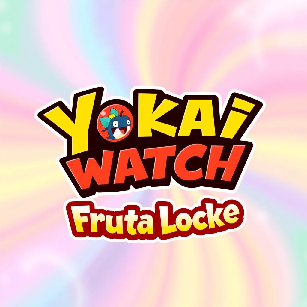 A vibrant and eye-catching logo design featuring the text 'Yokai Watch Fruta Locke', styled in a playful, colorful manner similar to Pokémon branding