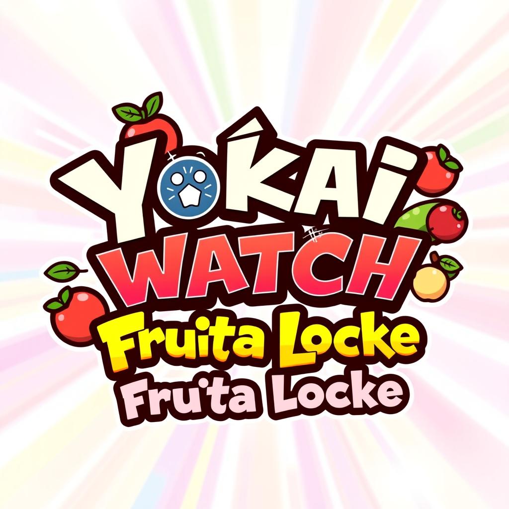 A vibrant and eye-catching logo design featuring the text 'Yokai Watch Fruta Locke', styled in a playful, colorful manner similar to Pokémon branding