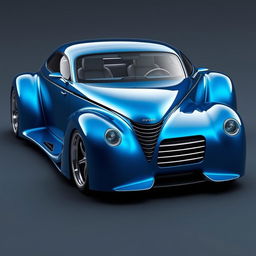 A futuristic supercar designed with the aesthetic fusion of a 1939 Chevrolet Coupe featuring a widebody design