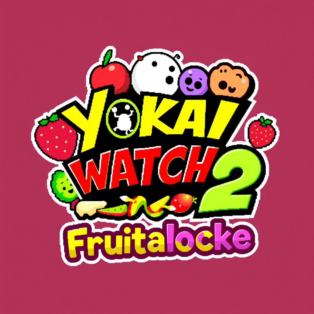 A pixel art logo with the text 'Yokai Watch 2 Frutalocke'