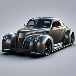 A cutting-edge supercar that artistically merges the iconic design elements of a 1939 Chevrolet Coupe with a contemporary widebody adaptation