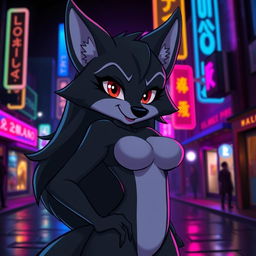 A sexy Loona wolf character from the "Helluva Boss" animated series, depicted with a confident and alluring demeanor