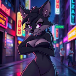 A sexy Loona wolf character from the "Helluva Boss" animated series, depicted with a confident and alluring demeanor