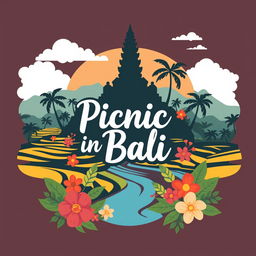 A creative T-shirt design for a picnic adventure in Bali