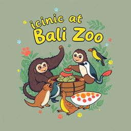 A fun and engaging T-shirt design for a trip to Bali Zoo