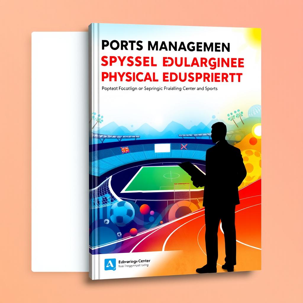 A captivating book cover design for a book titled 'Sports Management in Physical Education and Sports'