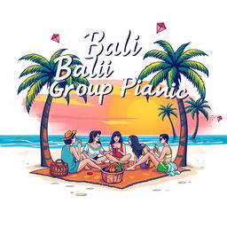 A vibrant T-shirt design for a group picnic in Bali