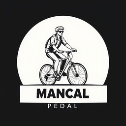 A person riding a pedal bicycle, depicted in a minimalist art style