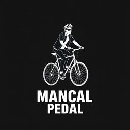 A person riding a pedal bicycle, depicted in a minimalist art style