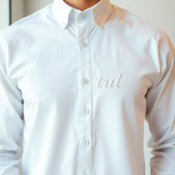 A white long-sleeved shirt featuring the word 'Sentul' on the left chest area