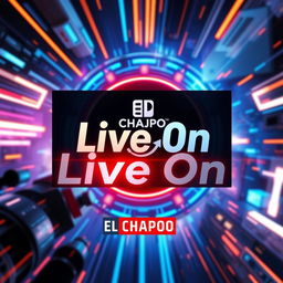 A captivating and vibrant YouTube thumbnail for a live stream on the channel "EL CHAPO0Q7"