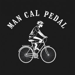 A simple classic design for a bicycle community black t-shirt featuring a person riding a pedal bicycle