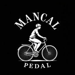 A simple classic design for a bicycle community black t-shirt featuring a person riding a pedal bicycle