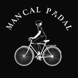 A simple classic design for a bicycle community black t-shirt featuring a person riding a pedal bicycle