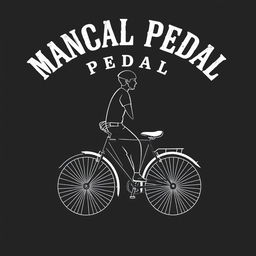 A simple classic design for a bicycle community black t-shirt featuring a person riding a pedal bicycle