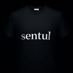 a black shirt with the word "sentul" written on it in a stylish, bold font