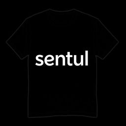 a black shirt with the word "sentul" written on it in a stylish, bold font