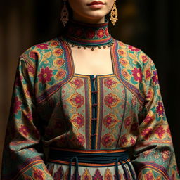 A traditional or contemporary outfit, with intricate patterns and vibrant colors that highlight cultural significance