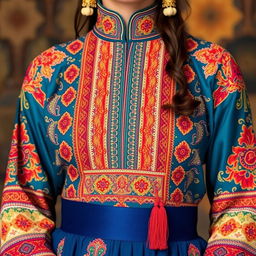 A traditional or contemporary outfit, with intricate patterns and vibrant colors that highlight cultural significance