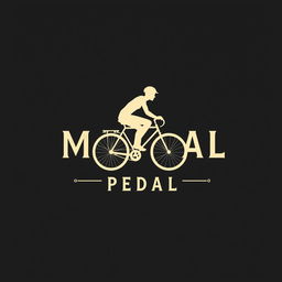 A simple and classic design featuring a silhouette or minimal illustration of a person riding a pedal bicycle