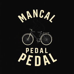 A simple and classic design featuring a silhouette or minimal illustration of a person riding a pedal bicycle