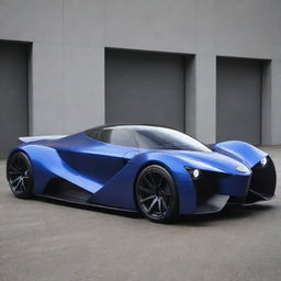 Envision a compact Daihatsu vehicle blended with the aggressive, high-performance aesthetics of a Devel Sixteen, creating a distinctive compact supercar concept