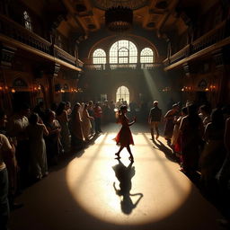 Inside an old Indian dance club showcasing grand, historical architecture