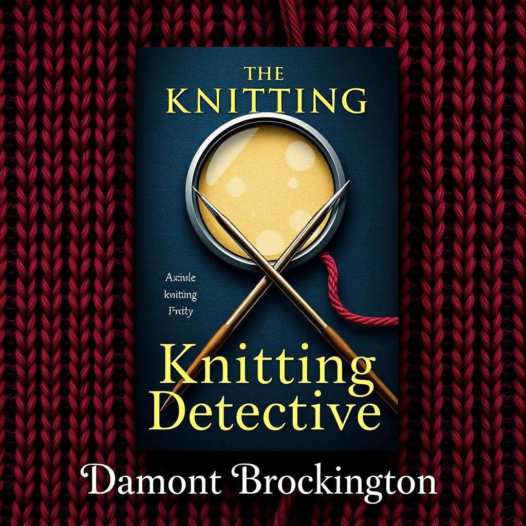 A captivating book cover for "The Knitting Detective"