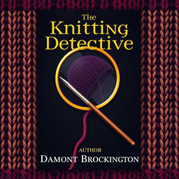 A captivating book cover for "The Knitting Detective"