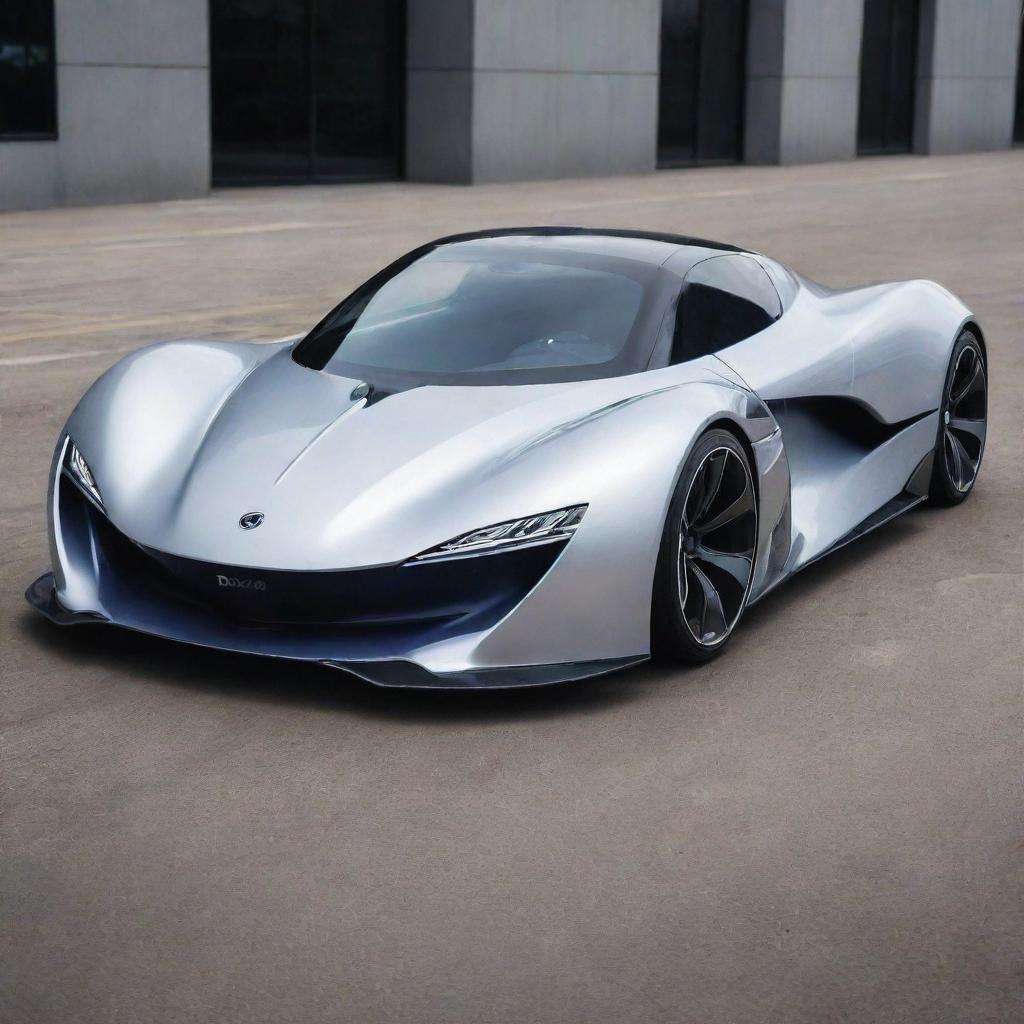 Envision a Daewoo compact car merged with the high-performance, bold aesthetics of a Devel Sixteen, giving rise to an electrifying compact supercar