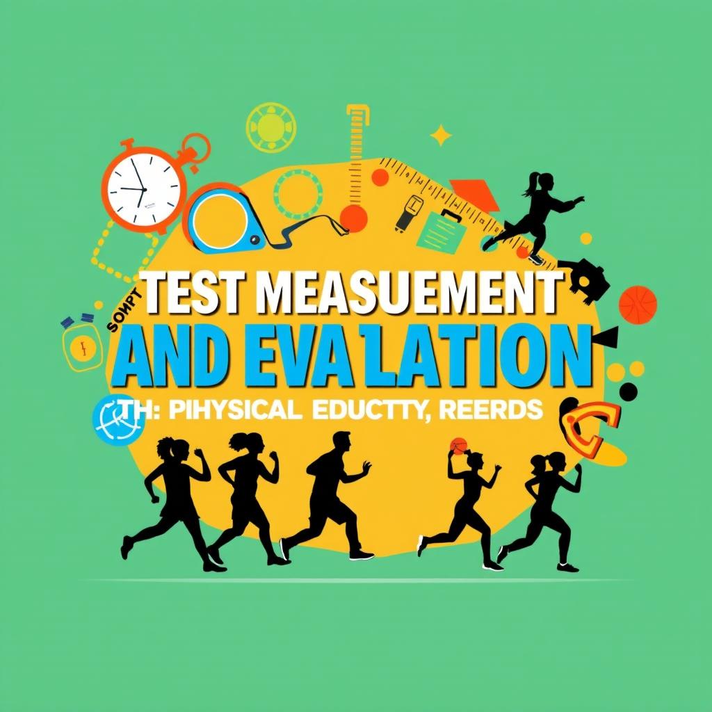 A captivating book cover for "Test Measurement and Evaluation in Physical Education and Sports