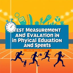 A captivating book cover for "Test Measurement and Evaluation in Physical Education and Sports