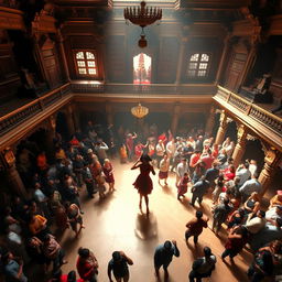 Inside an old Nepali king's palace transformed into a grand dance club, featuring impressive and ancient architecture