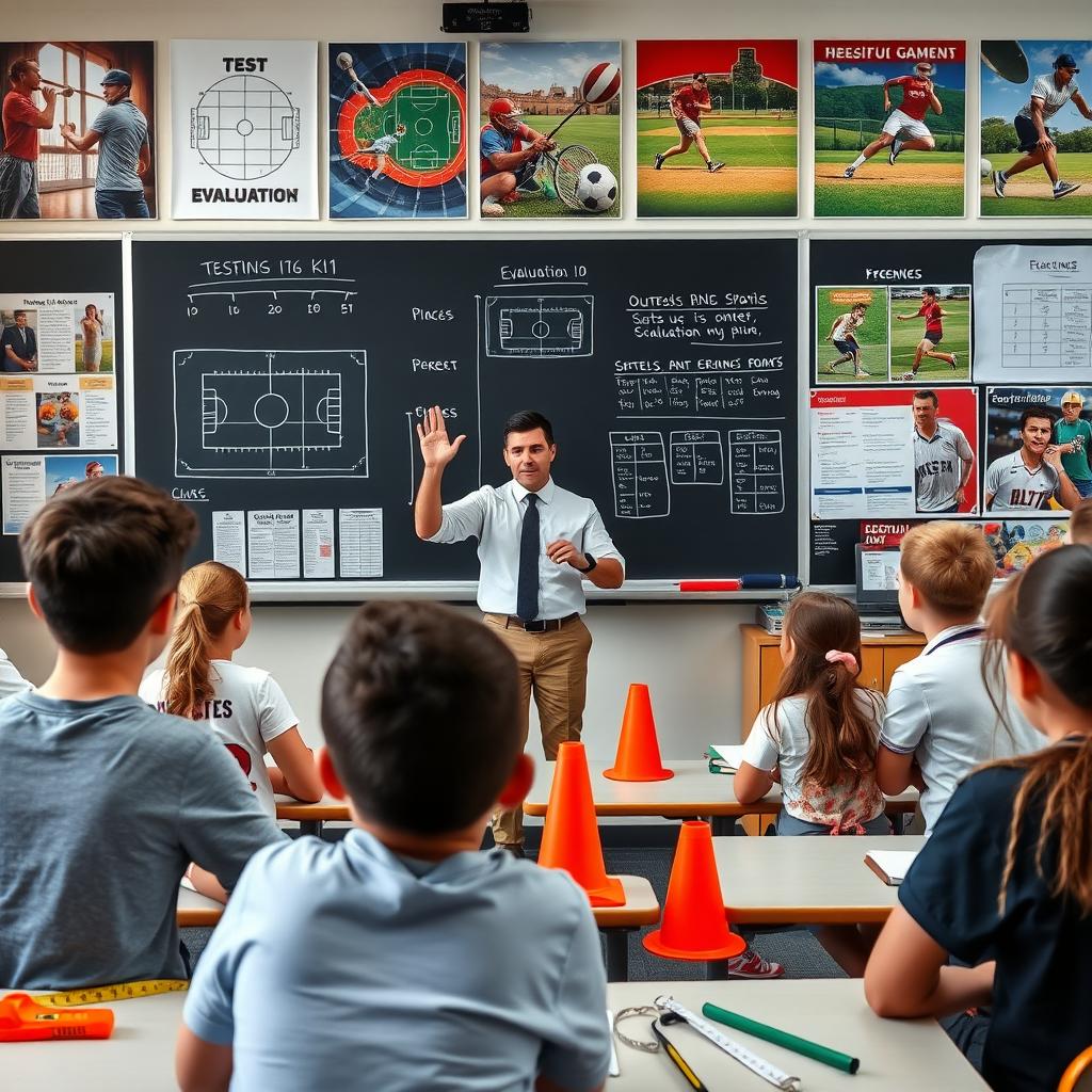 A classroom setting dedicated to teaching test measurement and evaluation techniques in physical education and sports