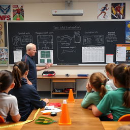 A classroom setting dedicated to teaching test measurement and evaluation techniques in physical education and sports