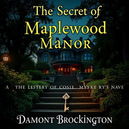 A captivating book cover for "The Secret of Maplewood Manor," a cozy mystery novel by Damont Brockington