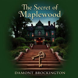 A captivating book cover for "The Secret of Maplewood Manor," a cozy mystery novel by Damont Brockington