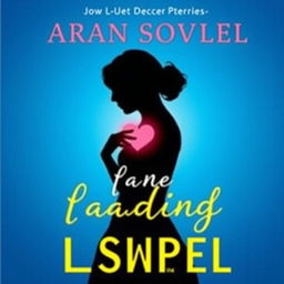 book cover featuring a silhouette of a woman touching her heart, cyan blue background